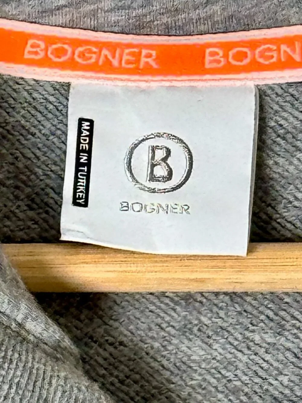 Bogner Jaden Full Zip Hooded Sweatshirt Jacket Grey Embossed Logo Sz XXL